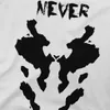 Mens Tshirts Tshirt kompromissar aldrig Rorschach Novelty 100% bomullströjor Kort ärm Watchmen T Shirts Crew Neck Top 230321