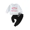 Ensembles de vêtements 1031 Lioraitiin 03 ans enfant en bas âge bébé garçon fille 2 pièces printemps automne ensemble Saint Valentin haut à manches longues pantalon solide 230322