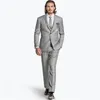 Costumes pour hommes de haute qualité gris hommes costume trois pièces formelle fête de mariage bal hommes Slim Fit marié smokings (veste pantalon gilet cravate)