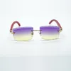 lunettes de soleil cool 3524031 avec pattes en bois rouge et lentille taillée de 57 mm