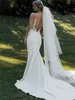 French Wedding Dress Simple White Bridal Light Style Fishtail Dress FN8236