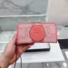 Fashion Pink Card Holder Purse Dempsey Wallets Women Designer Clutch Bag Men Long Zipper Wallet COin Pocket Wristband Mobile Phone Bag