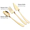 Conjunto de utensílios de jantar Gold Set 304 Aço inoxidável Tabela de mesa criativa pendurada na parede montada na parede de talheres de faca de faca de faca