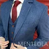 Mäns kostymer blazrar Herringbone tweed ull män kostymer för företag 3 -stycken formella bröllop brudgummen smoking hackad lapel manlig modejacka västbyxor 230322