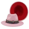Women Fedora Hats Tassel Band Unisex Retro Two-Color Church Party Top Hat Wide Brim Jazz Top Hat Men British Panama Felt Hatt