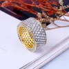Kuba męski pierścień Diamond Inkay Hip Hop Biżuteria lodowana mikro preparowana cyrkon cyrkon Diamentowy palcem luksusowy projektant ślub