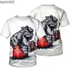 Herr t-shirts 2022 Populära produkter herr t-shirt y2kclots boxning hundmönster 3D tryckt t-shirt modeprodukter w0322