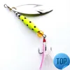 1 PCS Metal Sliver Roterende pailletten Lepel Lure 7G/10G Spinner Visbaar aas met veren Treble Hook Visaccessoires