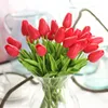 Decorative Flowers Tulip Wedding Hand Bouquet Silk Flower Artificial Home PU Mini
