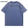 Мужские рубашки мужская панк -футболка с уличной одеждой хип -хоп винтажный ретро -графический принт готический футболка Harajuku повседневная хлопковая футболка 230321