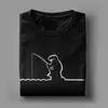 Camisetas masculinas T-shirt La lineanea engraçado camiseta de verão de manga curta pescador de pescadores tops roupas de tripulação xs-4xl w0322