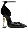 Mulheres vestido sapatos de salto alto mulheres designer bombas de couro genuíno senhora sandálias casamento preto dourado ouro 10cm heelcom caixa