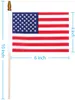 4x6 inch speerpunt handheld Amerikaanse stok vlag kleine Amerikaanse Amerikaanse vlaggen op houten stok gouden tip patriottische decor vierde juli outdoor presidenten Veteranen dag