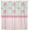 Cortinas de ducha coloridas lindas rosas y lunares Shabby Chic cortina de ducha tela de poliéster impermeable 72 x 78 pulgadas con ganchos 230322