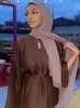 エスニック服プレーンアバヤドレスイスラム教徒の女性モデストガウンイスラム服ドバイサウジアラク州トルコのヒジャーブローブカジュアル衣装ラマダンEID 230322
