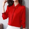 Kvinnors blusar Kvinnors eleganta korta temperament Blus Kontor Arbeta Silk Chiffon Autumn Design Jacket Solid Color Fashion Western Style