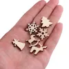 Christmas Decorations 100pc Natural Wooden DIY For Tree Home Hanging Ornaments Pendant Gifts Snow Flakes Table Bottle Decor