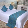 Stół europejski luksusowy styl luksusowy stół do stolika haftowany rombiczny niebieski pościel flag flagi ręcznik