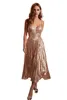 Party Dresses Sexy Wedding Guest Dress Women Rose Gold Backless Slim Vestidos De Gala Sleeveless Evening Party Prestigious Cocktail Gowns 230322