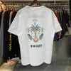 Мужские футболки 2023SS Coconut Crown Print Футболки Rhude Мужские женщины теки с коротким рукавом Toe Toe Top T230321