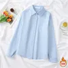 Women's T Shirts Casual Women Solid Cotton Shirt 2023 Spring Girl T-Shirt Loose Long Sleeve Cloths Classic Business Office Top Blouse XXL