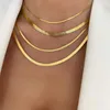 Hänge halsband heta mode unisex orm choker rostfritt stål fiskbens guld färg kedja halsband för kvinnor smycken z03210320