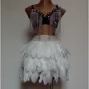 Gonne Fashion Sexy White Bar DS Feather Skirt 230321