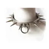 Bondage Unisex Stainless Steel Stab Stimulate Necklet Neck Ring Collar Restraint Bondage Chastity Lock Adult BDSM Sex Games Toy Product