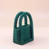 Летняя зеленая дизайнерская сумочка из бисера для женщин, мини-вечерняя сумка, роскошная вечеринка, свадьба, небольшой кошелек-ведро, 2024, женский