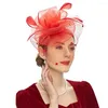 Coiffes Spot Accessoire Cheveux Rétro Couvre-chef De Mariée Voile Accessoires De Cheveux De Mariage Fleur Plaid Maille Plume Chapeau Haut De Forme En Épingle À Cheveux Fascinator