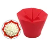 Skålar kök kvalitet silikon popcorn hink mikrovågsugn vikbar skålstillverkare enkla röda höga verktyg