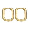 Hoop oorbellen roestvrijstalen trendy ovaal afgeplatte zwarte/gouden kleur bruiloft sieraden voor vrouwen