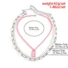 Choker purui mode y2k rosa låshänge akrylkedja halsband punk imitation pärlpärlor flerskikt kvinnors smycken gåva