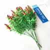 Fleurs décoratives 15 têtes piment rouge artificielle PE mousse cerise plante mariée Bouquet maison salon décor jardin bricolage fournitures