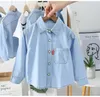 Kids Shirts baby kids Jongens katoen zomer denim jassen kinderen lente herfst tops kleding baby jongens zonwerende kleding baby shirts P4853 230323