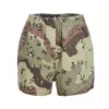 Pantaloni da donna Moda Donna Pantaloncini Elastico in vita Slim Camouflage Sottile Corto dritto Avvolgere i pantaloni dei glutei Primavera