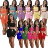 Designer Summer Outfits Women Tracksuits Two 2 Pieces Set Sleeveless Tank Top Shorts Matching Sets Sweatsuits Yoga Fitness Sportswear Wholesale Clothes 9559