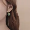 Boucles d'oreilles à breloques en Jade Hetian pour femme, transfert de ligne d'oreille, boucle sûre, Style chinois, tempérament d'été, Style ancien, rouge filet Z0323