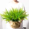 Fleurs décoratives 35/40cm Bouquet de plantes artificielles feuilles de palmier tropical en plastique herbe persane fausse feuille de fougère pour mur de bureau à la maison