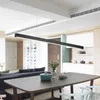 Pendant Lamps Modern LED Linear Light Dining Droplight White Black Wood Lamp Long Hanging For Office Fixtures