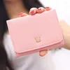 Wallets Wallet Women Lady Short Crown Decorated Mini Money Purses Small Fold PU Leather Female Coin Purse Card Holder 172