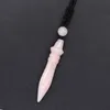 Pendant Necklaces KFT Natural Gems Healing Crystal Quartz Reiki Pendulum Pharaoh Scepters Amulet Stone Necklace For Women Men Elle22