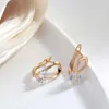 Charme 2022 Neue Spezielle Inlay Einzigen Natürlichen Zirkon frauen Ohrringe 585 Gold Elegante Kurve Piercing Schmuck Mädchen Hochzeit Ohrring geschenk Z0323