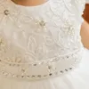 Girl Dresses perle in pizzo bianco fottuto 2023 per matrimoni prima comunione da sfera per festeggia