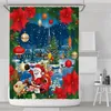 Tende da doccia 180x180 cm Fiori di Natale Tenda da bagno Stampa digitale Finestra Decorazioni per ambienti impermeabili