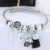 Charme Armbänder Verkauf Edelstahl Manschette Anpassen Größe Mit DIY Quaste Charms Armband Für Dame Hohe Qualität 2023 Mode Schmuck