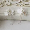 Bijoux de cheveux de mariage SLBRIDAL perles d'eau douce faites à la main Ceram fleur ensemble d'épingles à cheveux de mariée autocollant de cheveux de mariage accessoires de cheveux femmes bijoux de cheveux 230323