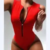 Kvinnors jumpsuits Rompers Zipper Bodysuit Sexig Fashion Bodycon Body Basic Top Sleeveless Summer Jumpsuit One Piece Drop