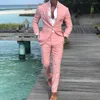 Herenpakken Fashion Men Business Pink Four Seasons Slim Wedding for Smart Casual Trajes de Hombre Elegantes