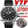 V7F V2 v7327001 Suisse ETA2892-2 Montre automatique pour homme Cadran noir Marqueurs de chiffres Boîtier en acier inoxydable Bracelet en cuir noir 2023 Montres-bracelets d'éternité Super Edition